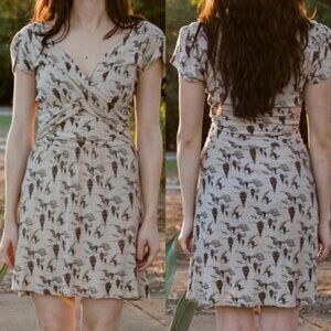 Anthropologie Leifnotes Up and Away Hot Air Balloon Ruched Dress Boho Size Xs